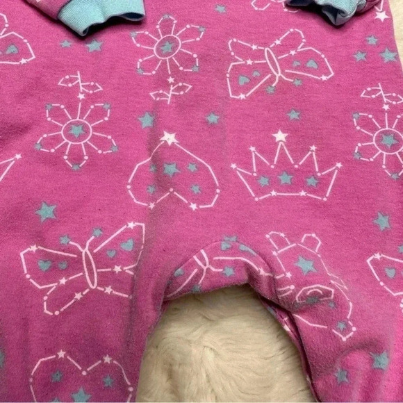 Pekkle Footed Onesie Pajamas Pink, Blue,  & White Crown Size 3 Months - Picture 14 of 16